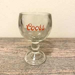 COORS Logo Chalice Thick Heavy Glass Goblet Retro COLLECTABLE